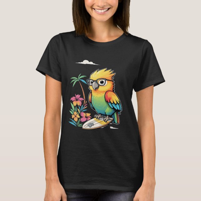 T-shirt Vibes de refroidissement de perroquets tropicaux - (Devant)