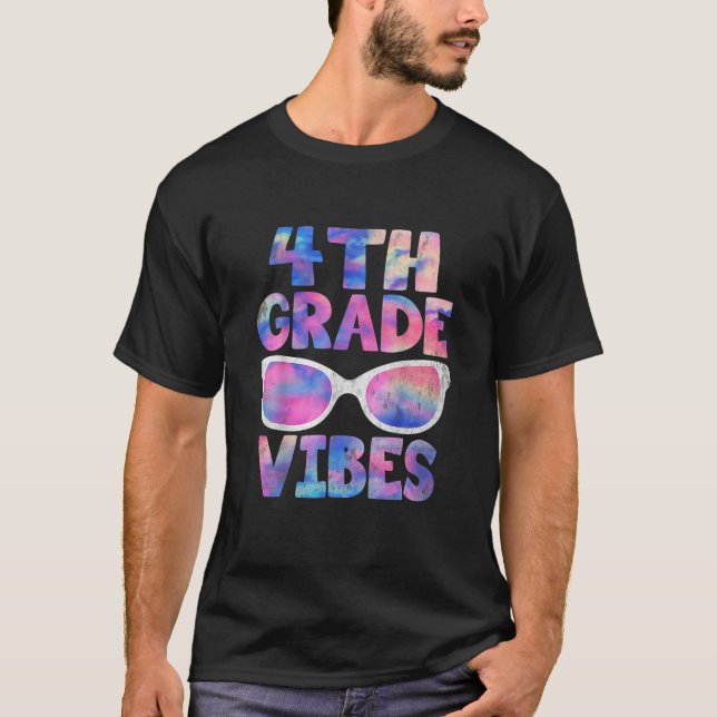 T-shirt Vibes De Retour À L'École De 4E Année—Enseignant D (Devant)