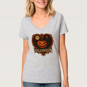 T-shirt Vibes de sorcière et nuits de citrouille pour femm