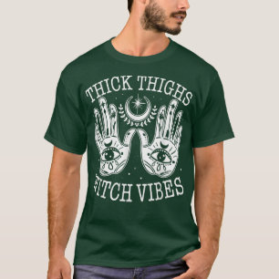 T-shirt Vibes de sorcière Halloween Épais Cuisse Sorcière