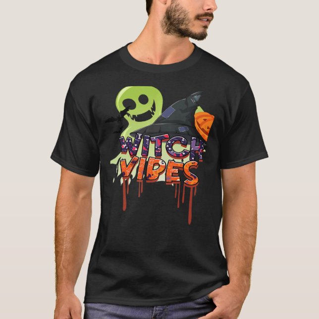 T-shirt Vibes de sorcières effrayantes (Devant)