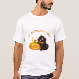 T-shirt Vibes de Spice de Citrouille, Halloween, chat noir