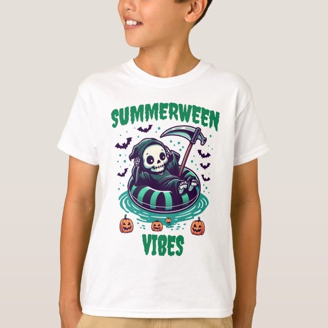 T-shirt Vibes de Summerween – Faucheur détendu (Devant)