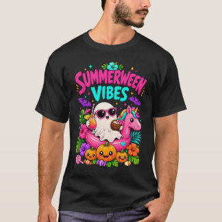 T-shirt Vibes de Summerween Licorne Fantôme Effrayant Hall