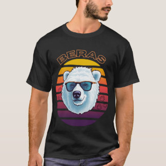 T-shirt Vibes de surf cool Polar Bear Retro Sunset