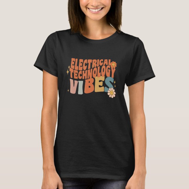 T-shirt Vibes de technologie électrique rétro Enseignante  (Devant)