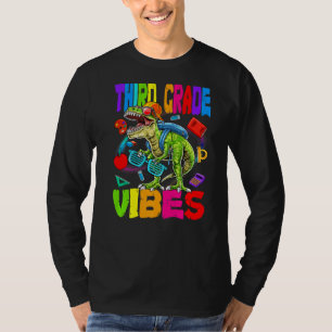 T-shirt Vibes De Troisième Année Dinosaure Retour À L'Écol