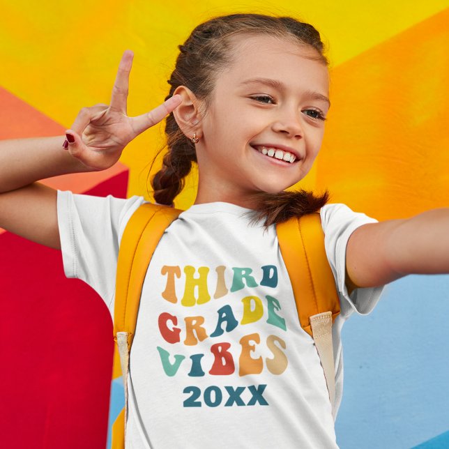 T-shirt Vibes de troisième année retour à l'école rétro (Créateur téléchargé)