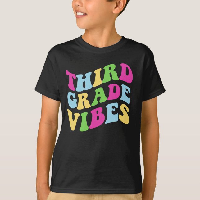T-shirt Vibes de troisième grade (Devant)