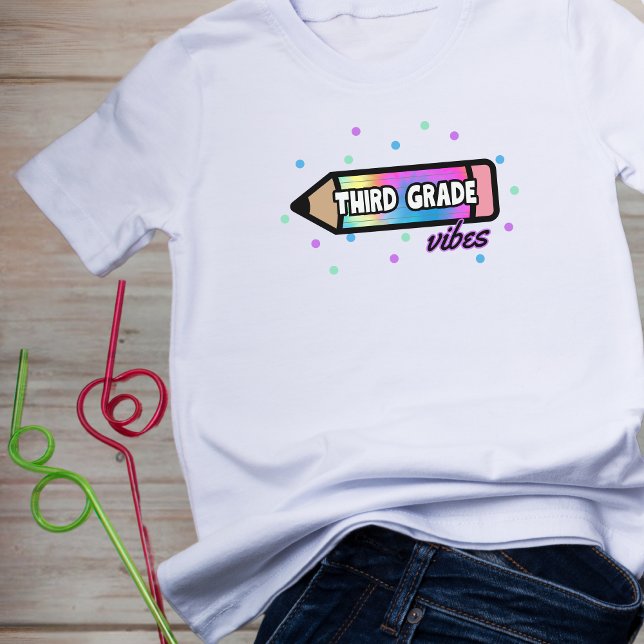 T-shirt Vibes de troisième grade (Créateur téléchargé)