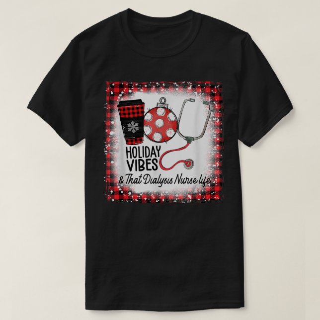 T-shirt Vibes de vacances blanchies et que Dialyse Nurse L (Design devant)