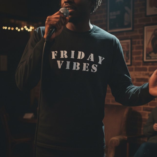 T-shirt Vibes de Vendredi Amusant Art de Mots (Créateur téléchargé)