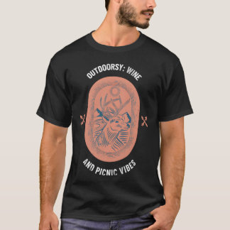 T-shirt Vibes de vin et de pique-nique Outrsy Camping drôl
