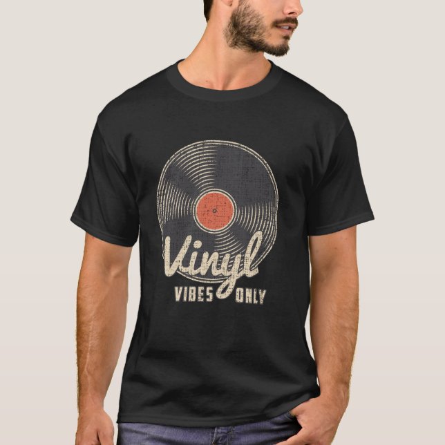 T-shirt Vibes de Vinyle seulement pour papa Gpa Père en dr (Devant)