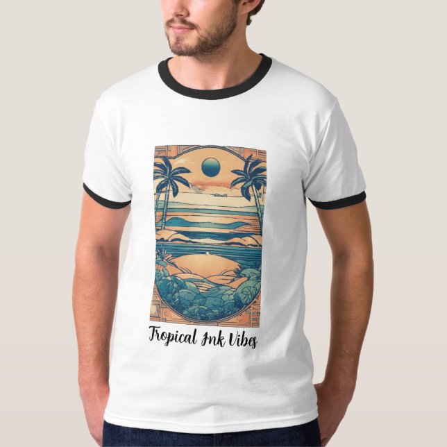 T-shirt Vibes d'encre tropicales (Devant)