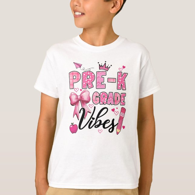 T-shirt Vibes D'Enfance Retour À L'École Coquette Enseigna (Devant)