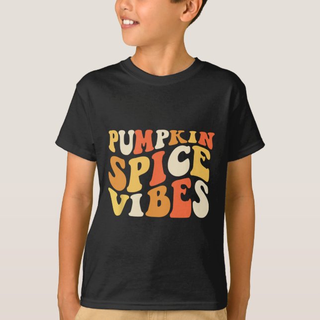 T-shirt Vibes d'épices citrouilles Rétro Vibes d'automne (Devant)