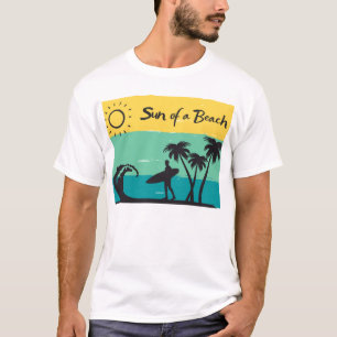 T-shirt Vibes d'été amusantes Soleil d'une plage