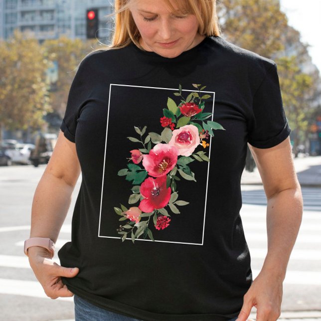 T-shirt Vibes d'été : aquarelle fleurs roses Vintages (Créateur téléchargé)