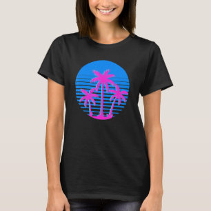 T-shirt Vibes d'été Art Tropical 80s Cocotier Palm Trees V