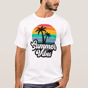 T-shirt Vibes d'été avec design de palmiers