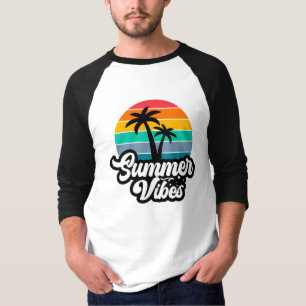 T-shirt Vibes d'été avec design de palmiers