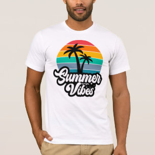 T-shirt Vibes d'été avec design de palmiers