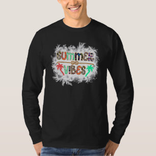 T-shirt Vibes d'été blanchies Palm Tree Bonjour été B