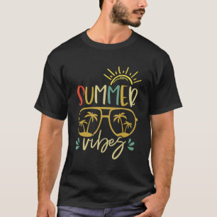 T-shirt Vibes d'été Bonjour les vacances d'été Dernier jou