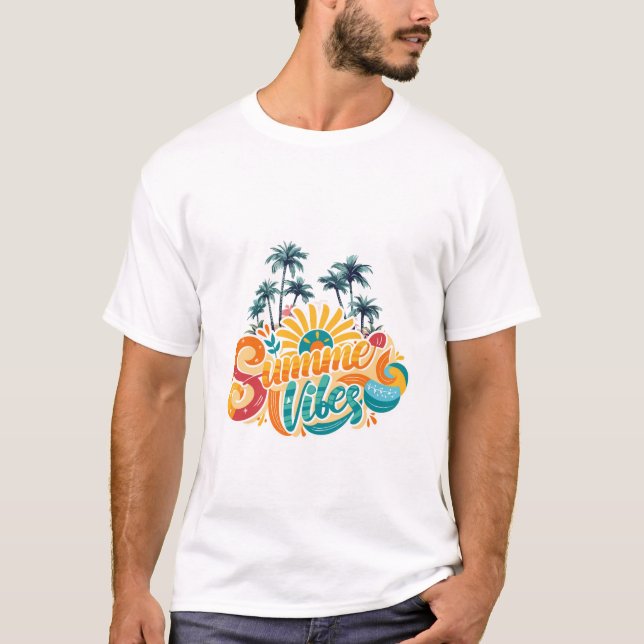 T-shirt Vibes d'été" - Bright, Bold & Beautity Design! (Devant)