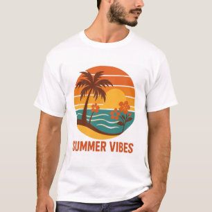 T-shirt Vibes d'été - Conception lumineuse, tropicale et a