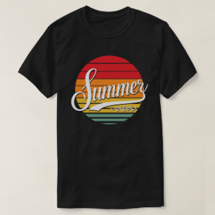 T-shirt Vibes d'été Couleurs rétro Couleur coucher de sole