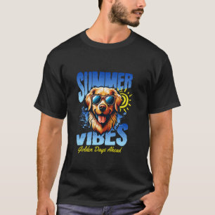T-shirt Vibes d'été de Golden Retriever jours à venir four