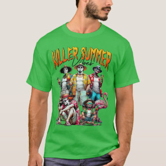T-shirt Vibes d'été d'horreur vintage drôle Halloween été