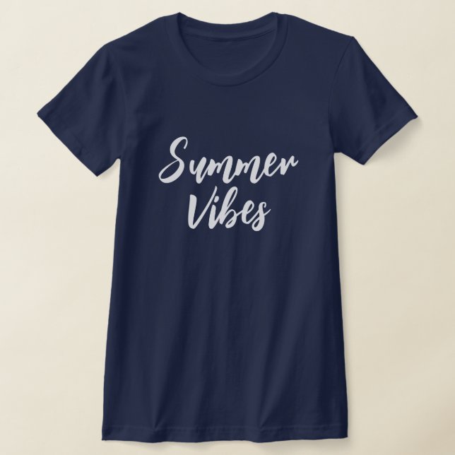T-shirt Vibes d'été Marine bleu slim maillot pour femmes (Poser)