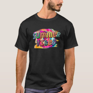 T-shirt Vibes d'été Messy Bun Maman drôle Vacances d'été