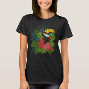 T-shirt Vibes d'été Oiseaux tropicaux Fleurs exotiques T