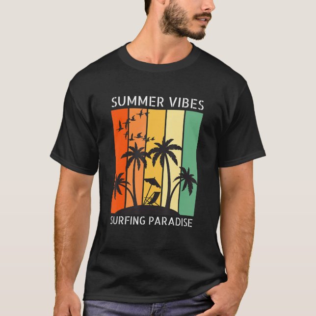 T-shirt Vibes d'été Paradis du surf été (Devant)