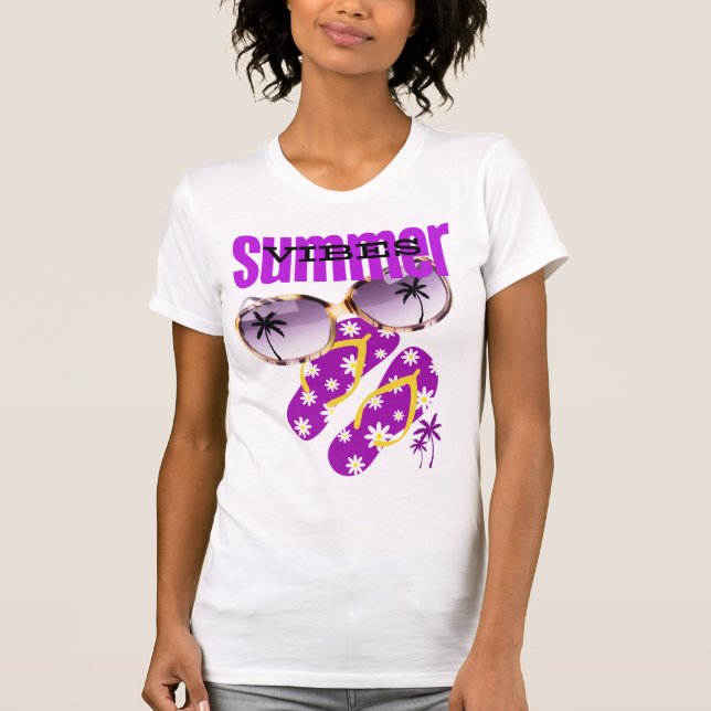 T-shirt Vibes d'été pour femme (Devant)