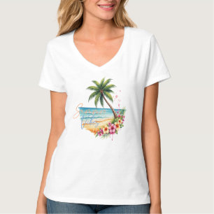 T-shirt Vibes d'été pour femmes Plage
