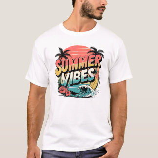 T-shirt Vibes d'été rétro