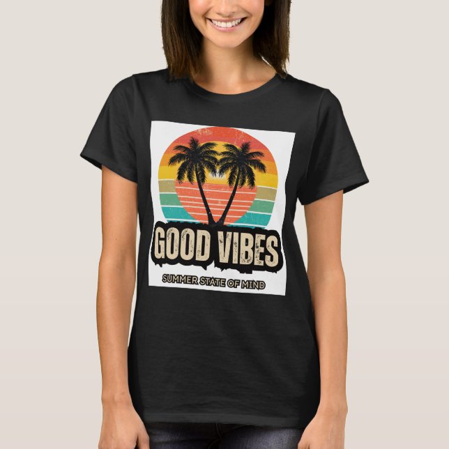 T-shirt Vibes d'été rétro (Devant)