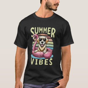 T-shirt Vibes d'été rétro Mère de chien Retriever doré Vac