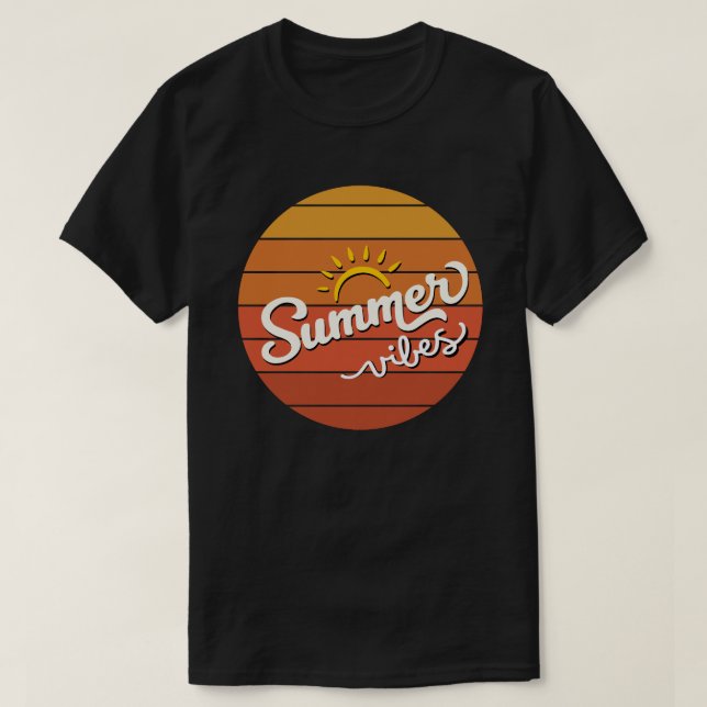 T-shirt Vibes d'été Retro Sunset Homme (Design devant)