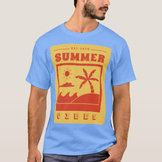 T-shirt Vibes d'été Retro Vacances Vintages Art 1