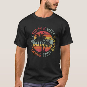 T-shirt Vibes d'été rétro Vintage Retro Beach Brea d'été