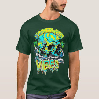 T-shirt Vibes d'été Skull Horreur Plage Bonjour été B