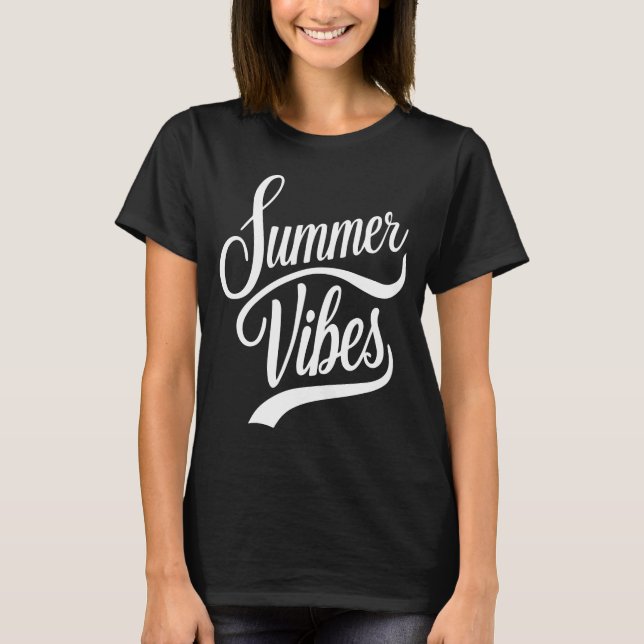 T-shirt Vibes d'été Style cursif femmes (Devant)