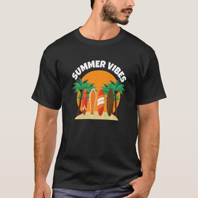 T-shirt Vibes d'été Surf Summer Beach Vacation _9 (Devant)