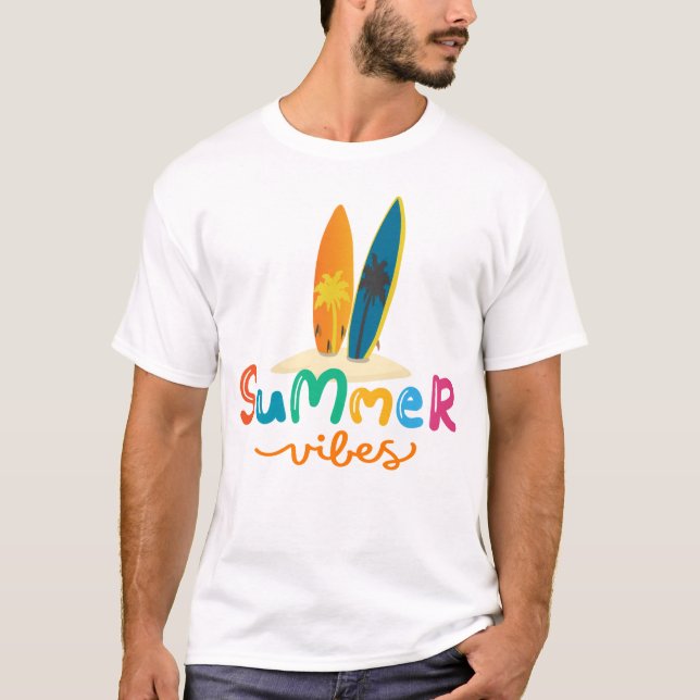 T-shirt Vibes d'été Surfer (Devant)